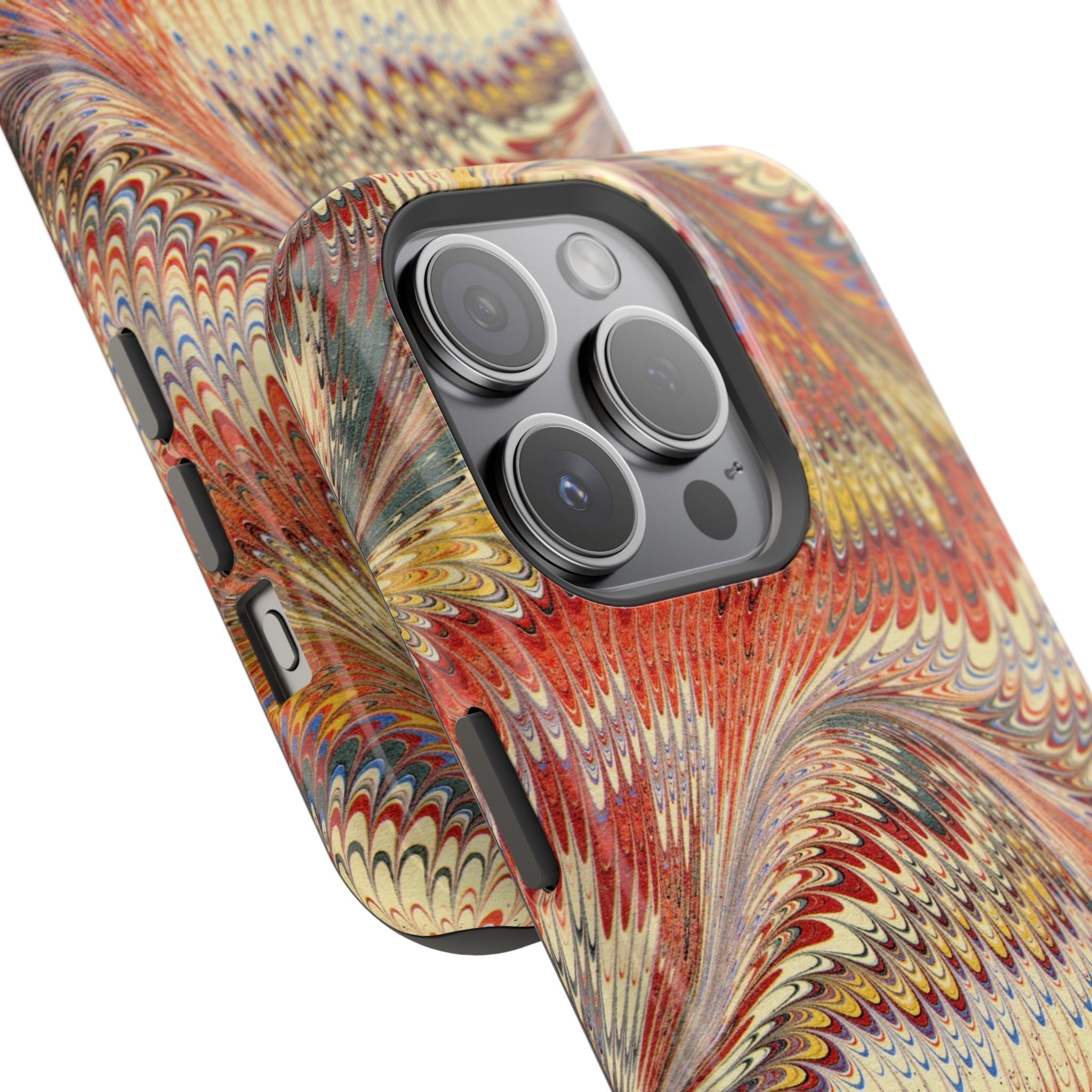 Rust and Gold Italian Vintage Marble Design Durable Phone Case for Apple + Samsung