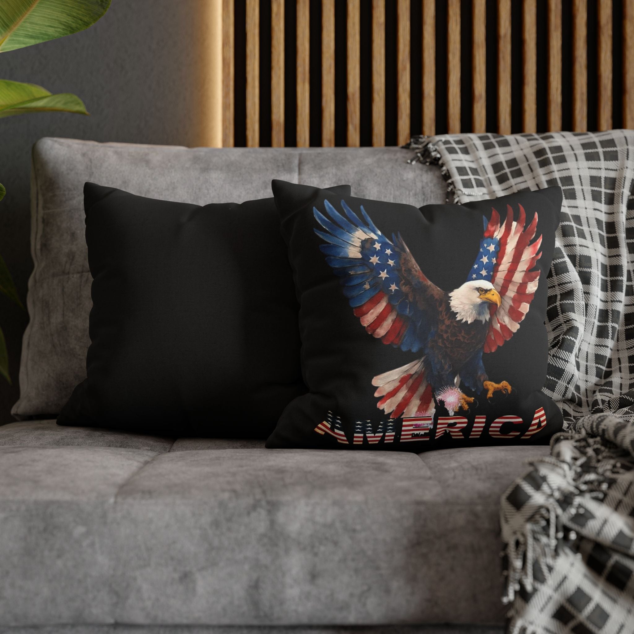 Patriotic Eagle Throw Pillowcase