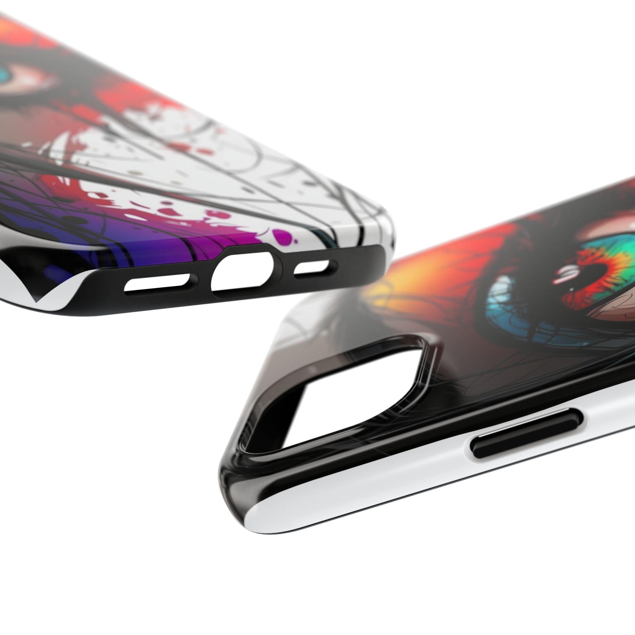 Girl Colorful Eye Painted Printed Tough Phone Case for iPhone & Samsung Galaxy - Artistic & Vibrant Design