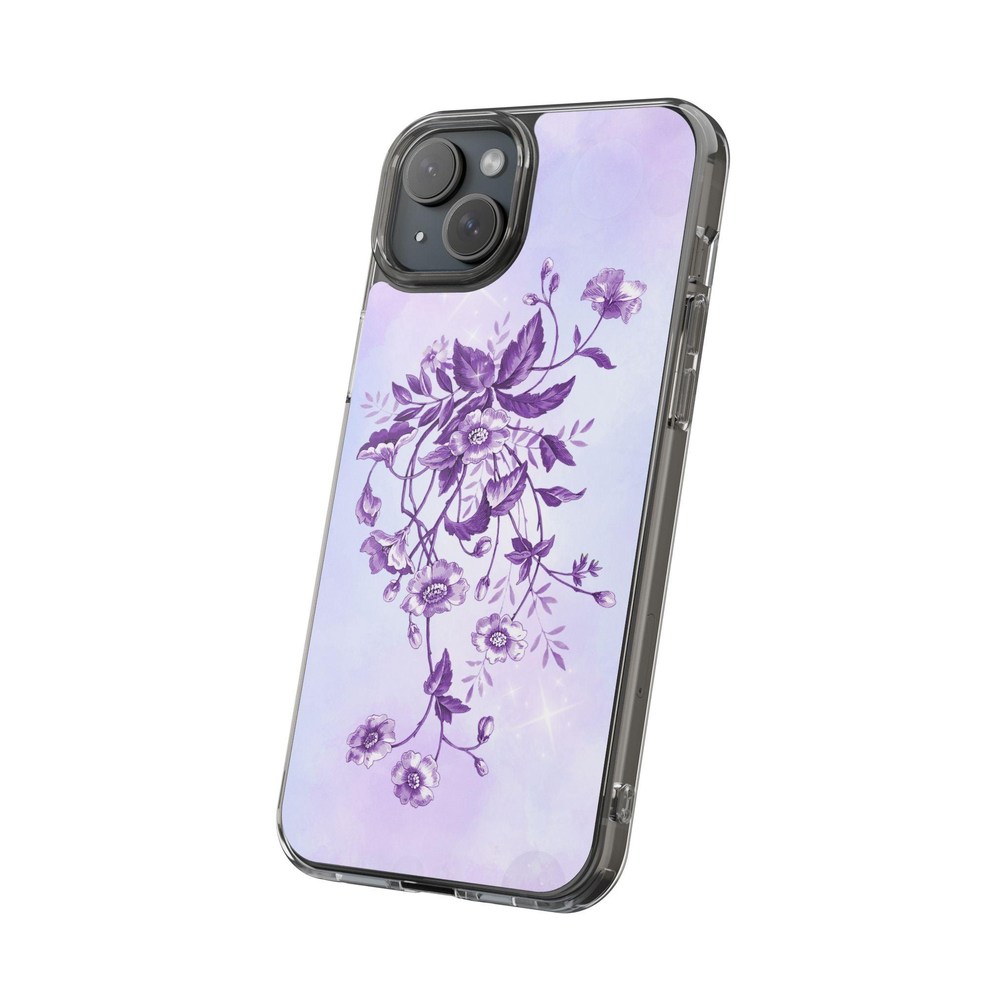 Floral design In Purple Clear Cases