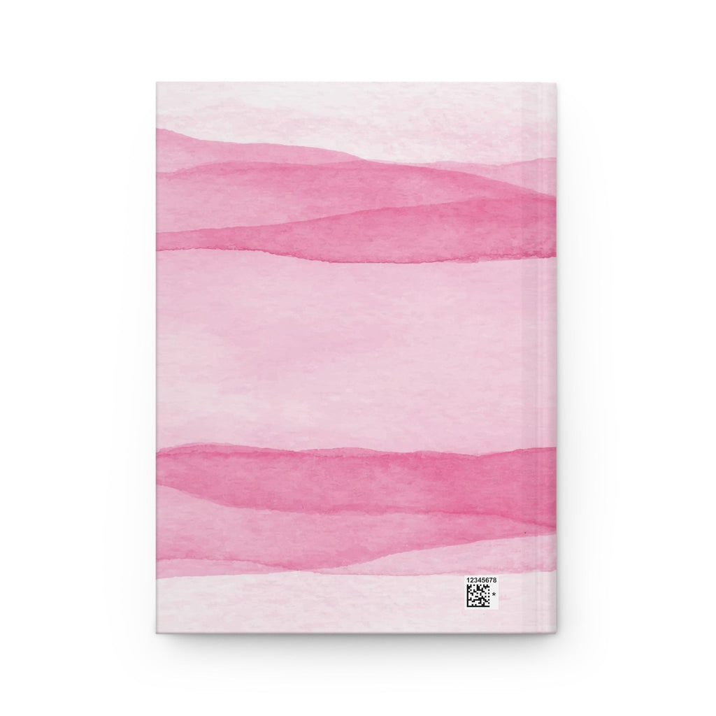 Pink Watercolor Waves Hardcover Journal -  Lined Notebook for Journaling, Planning & Gifts