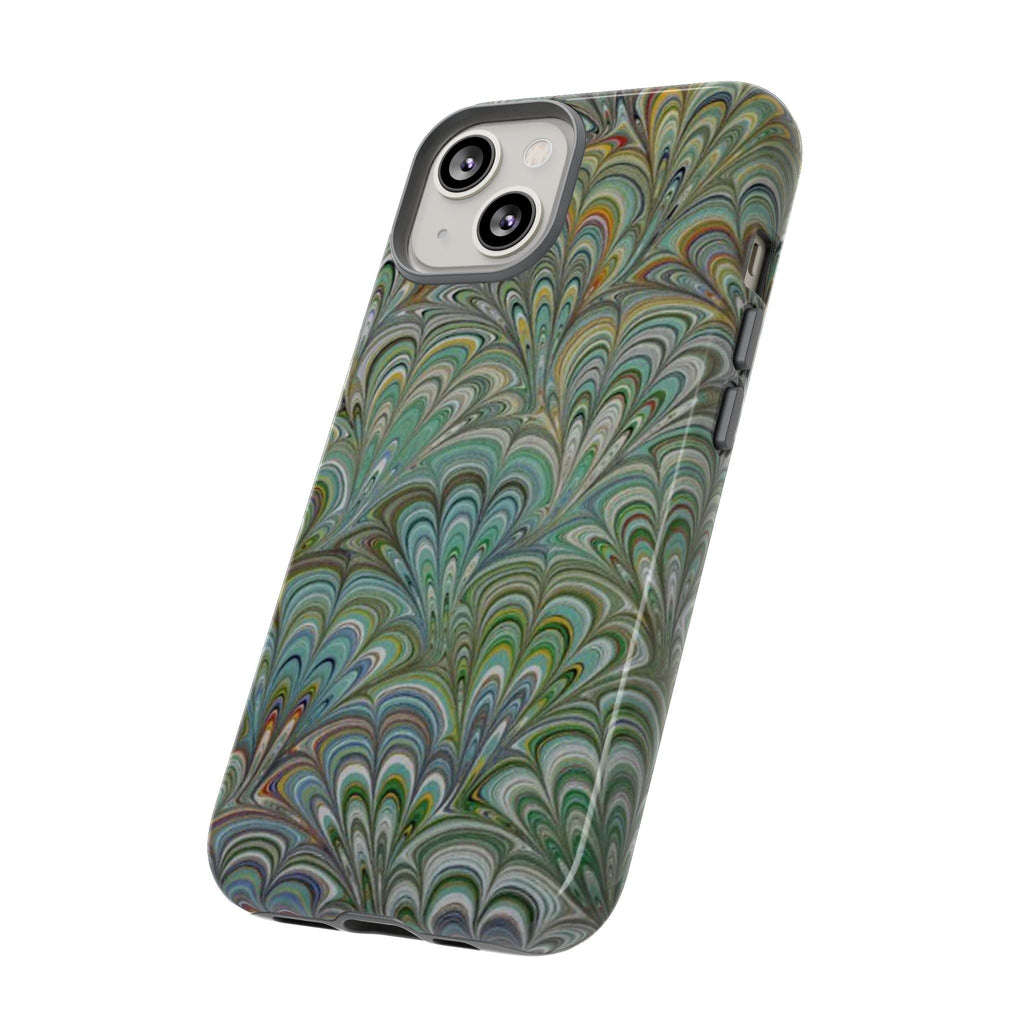 Green Peacock Marbled Phone Case — "Tough Cases" Ultra-Tough Protective Cover