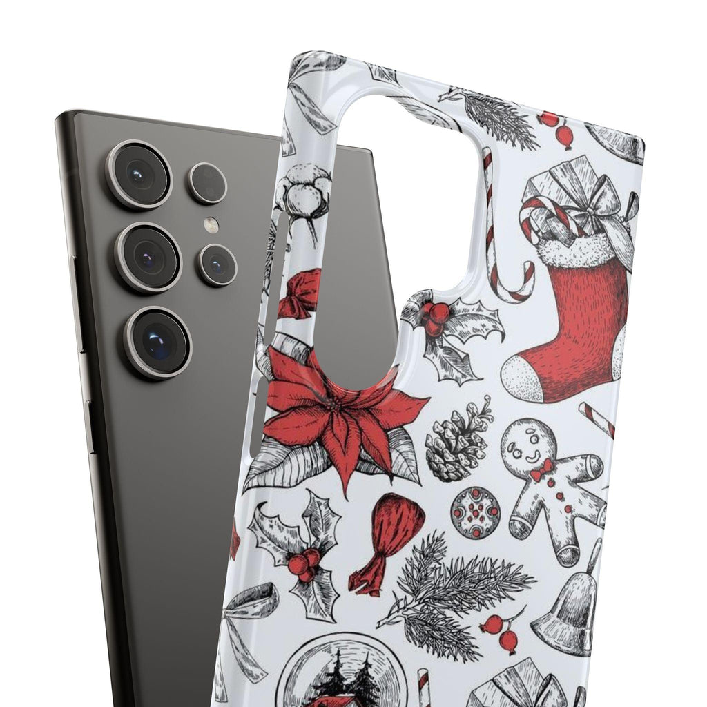 Samsung Clear Silicone Phone Case with Christmas Holiday Pattern – Festive Protection for Your Device