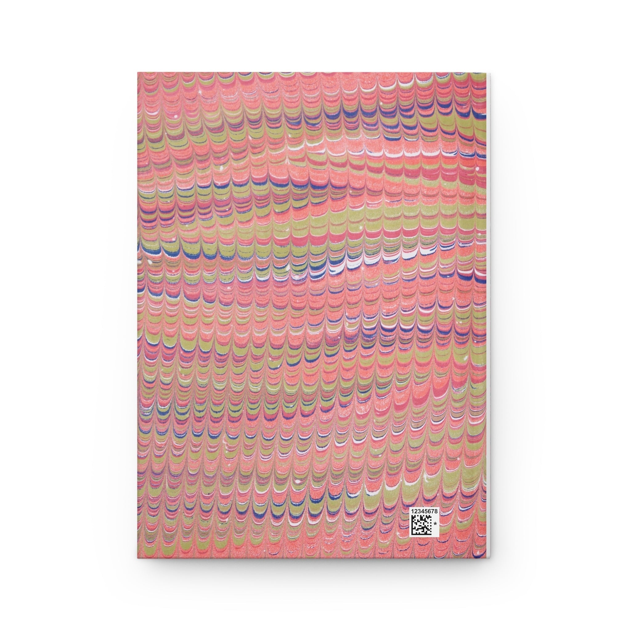 Vintage Italian Marbled Hardcover Journal Pink and Green