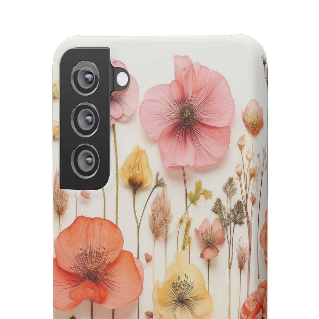 Pink Floral Pressed Flowers - Slim Case