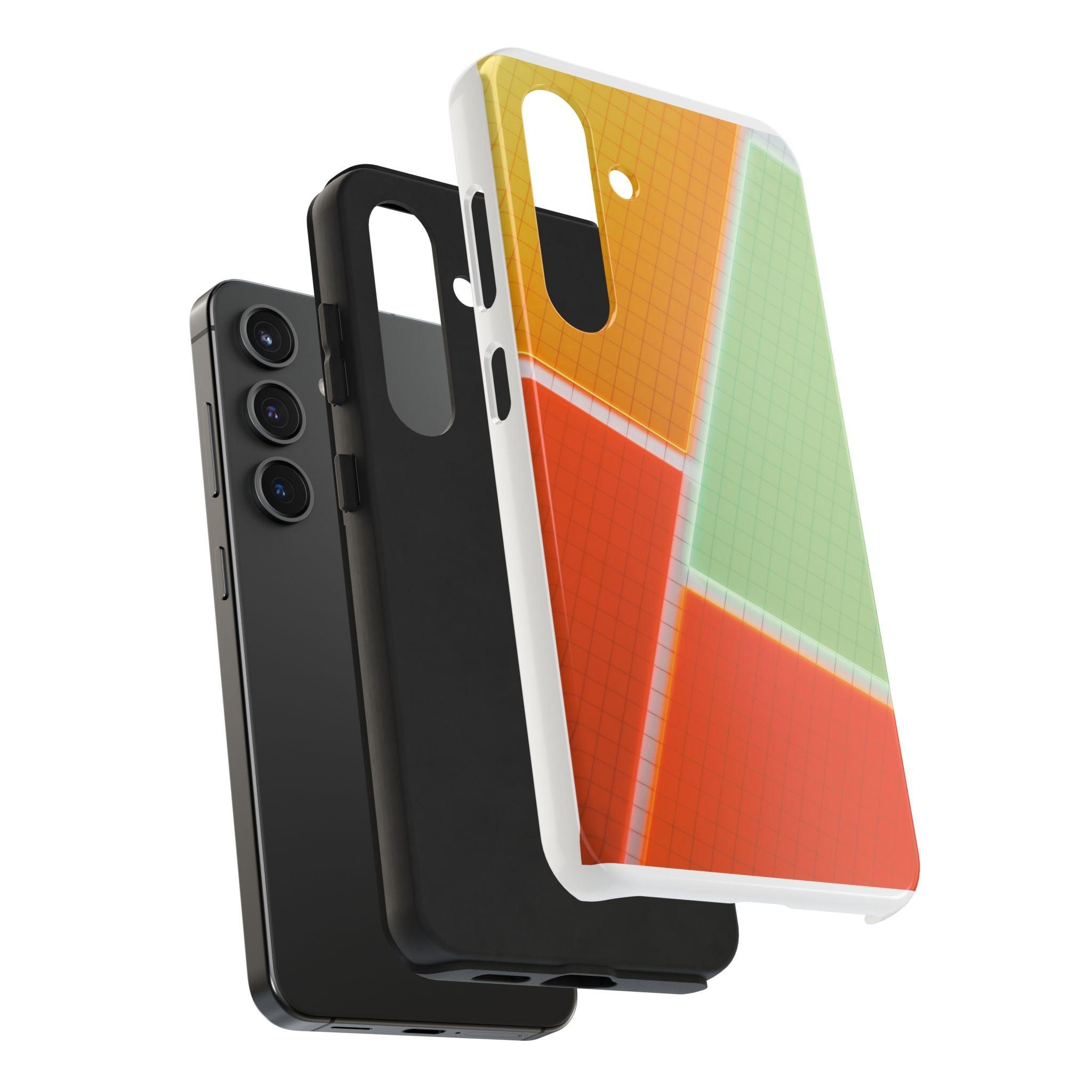 Four Colors Blocks With Shades Tough Phone Cases