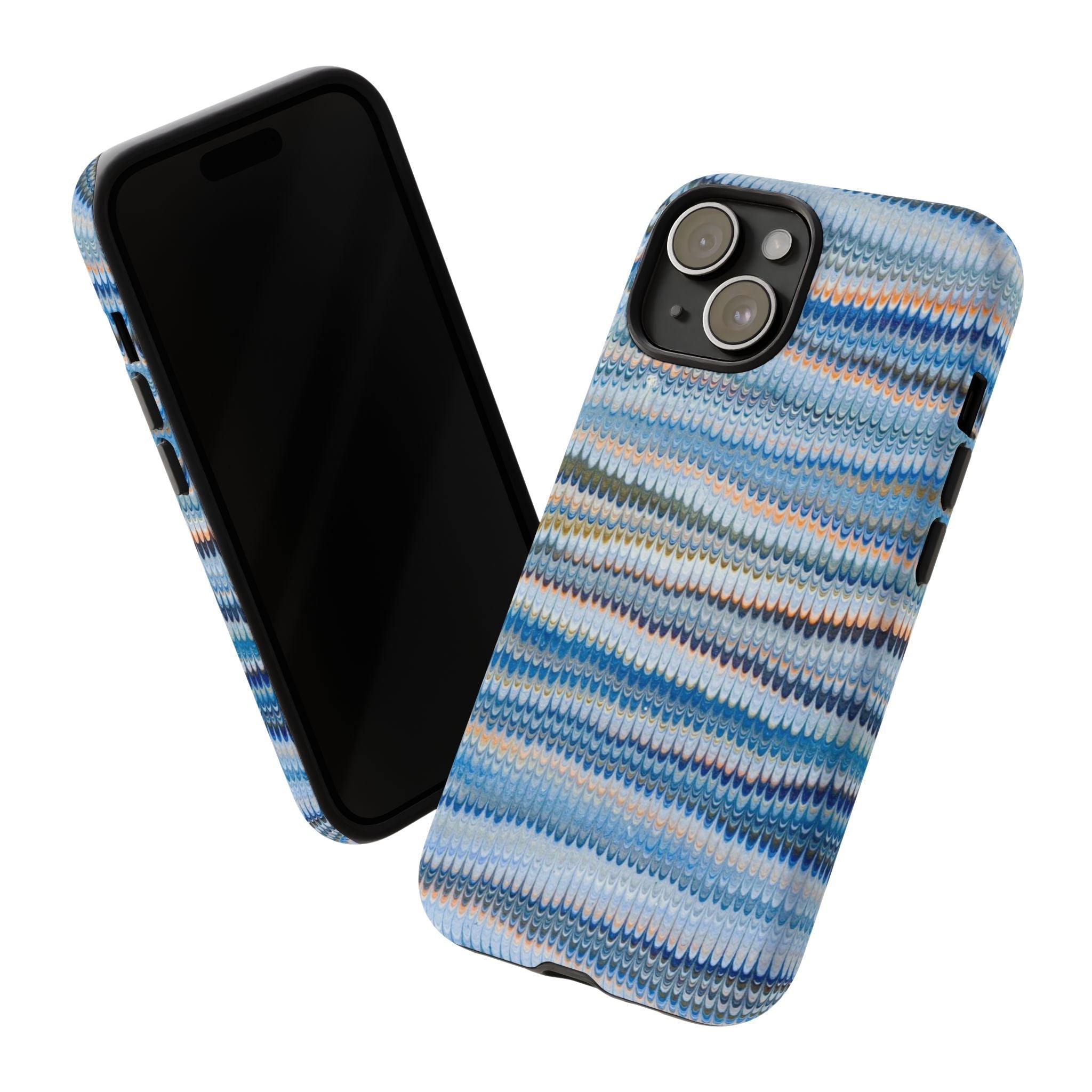 Blue Marbled Phone Cases iPhone 16 + Samsung + Apple + Google