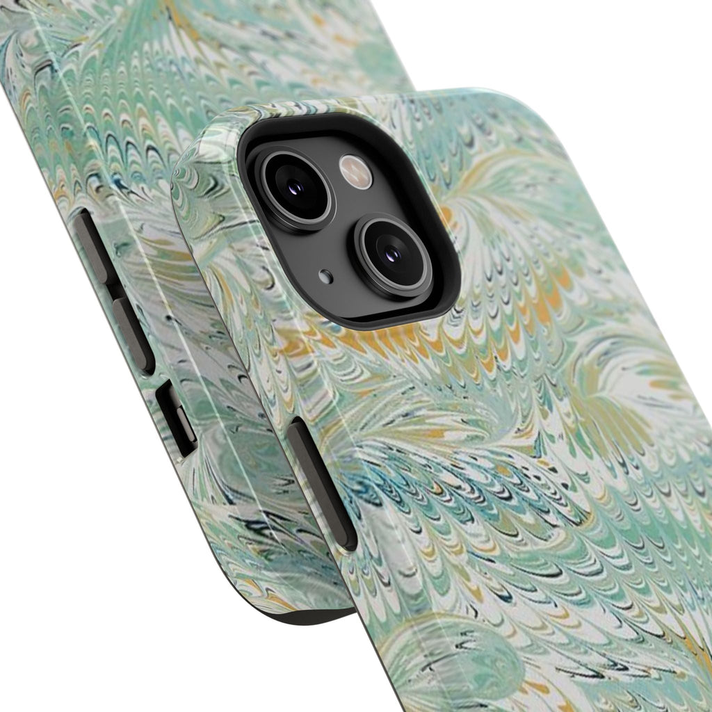 Mint Green Marbled Swirl Phone Case - Dual Layer