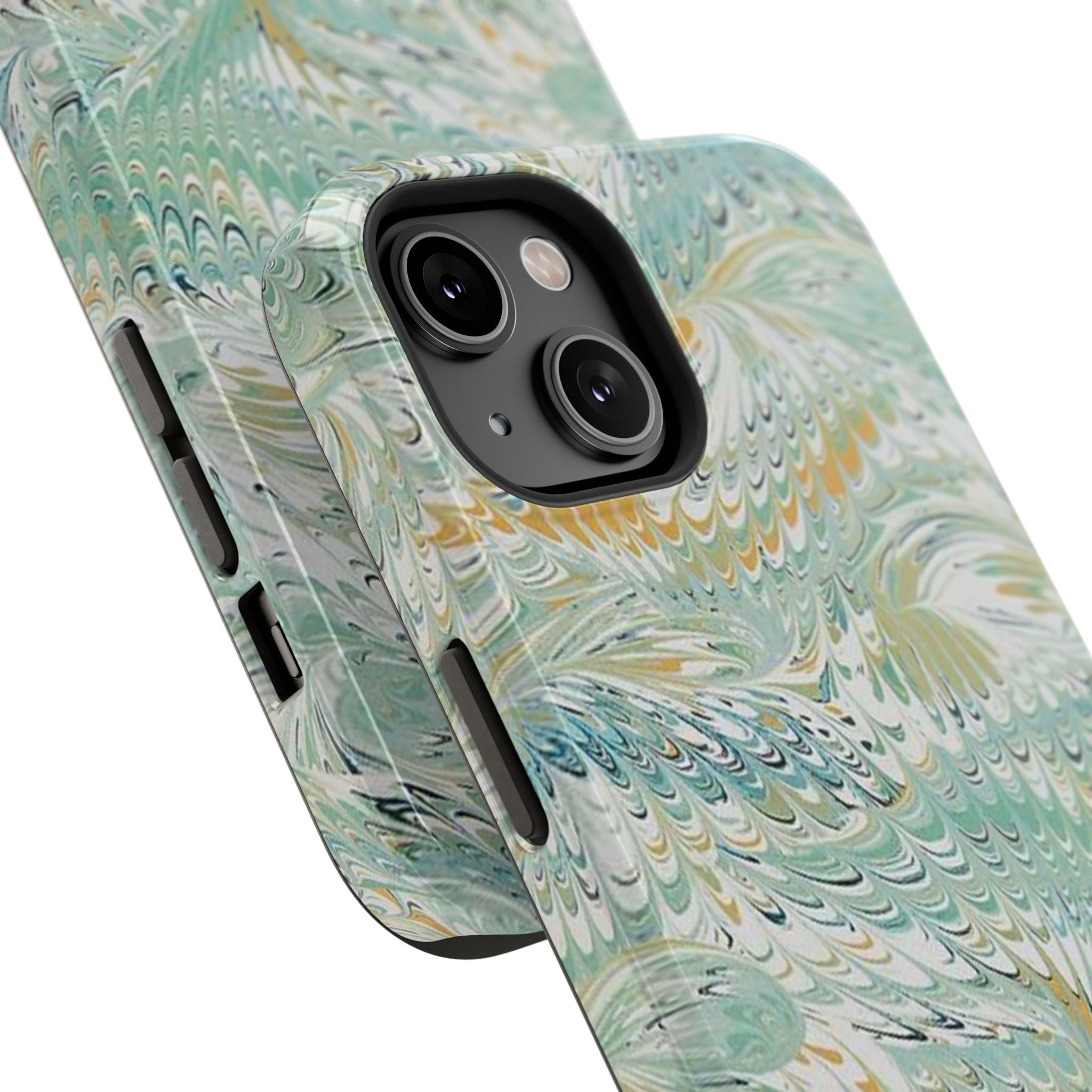 Mint Green Marbled Swirl Phone Case - Dual Layer