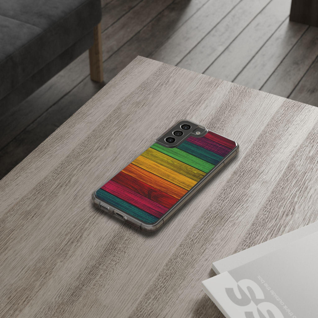 Rainbow On Woods Clear Cases