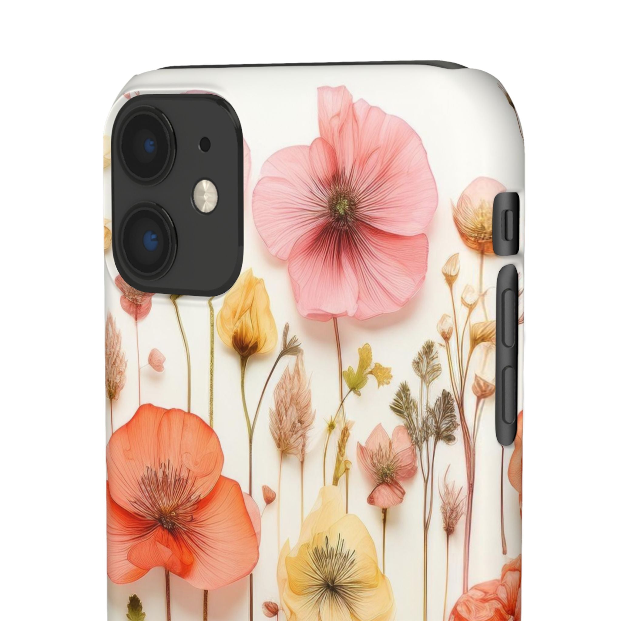 Pink Floral Pressed Flowers - Slim Case