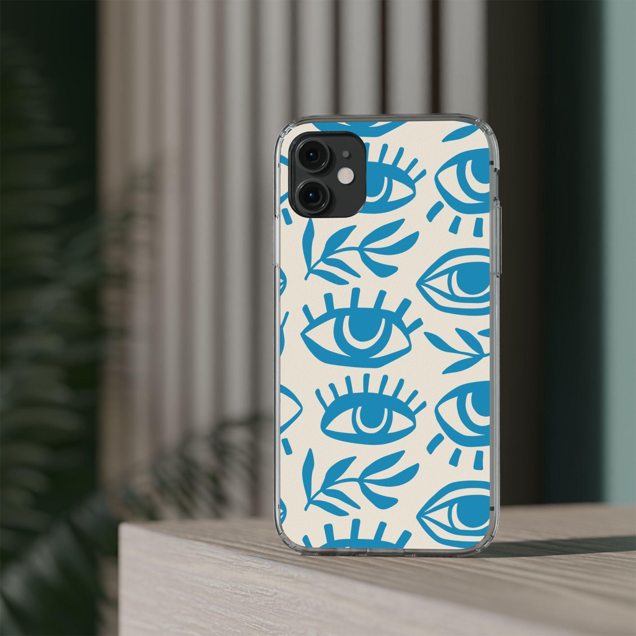 Eyes And Leaves  Pattern Clear Cases