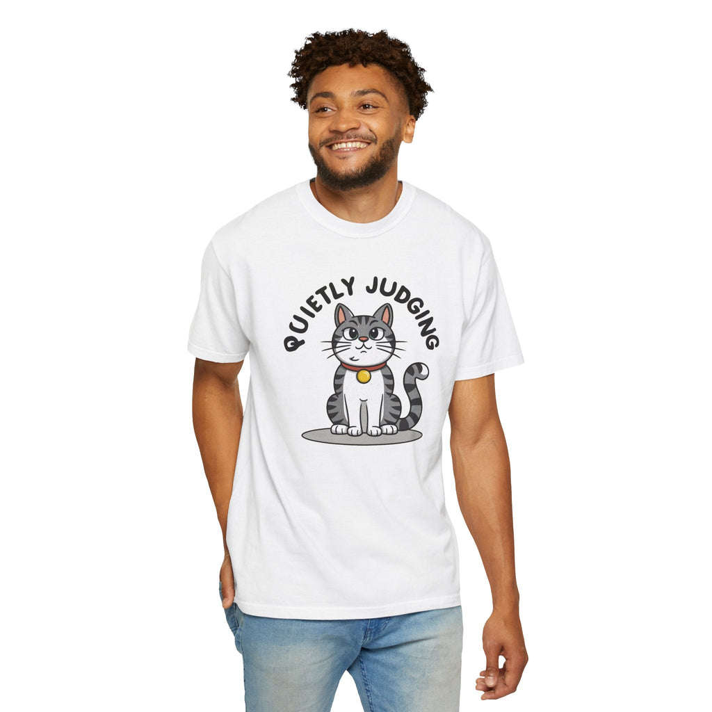 Cat Quietly Judging Tee - Comfort Colors Cotton Shirt - DipaliZ