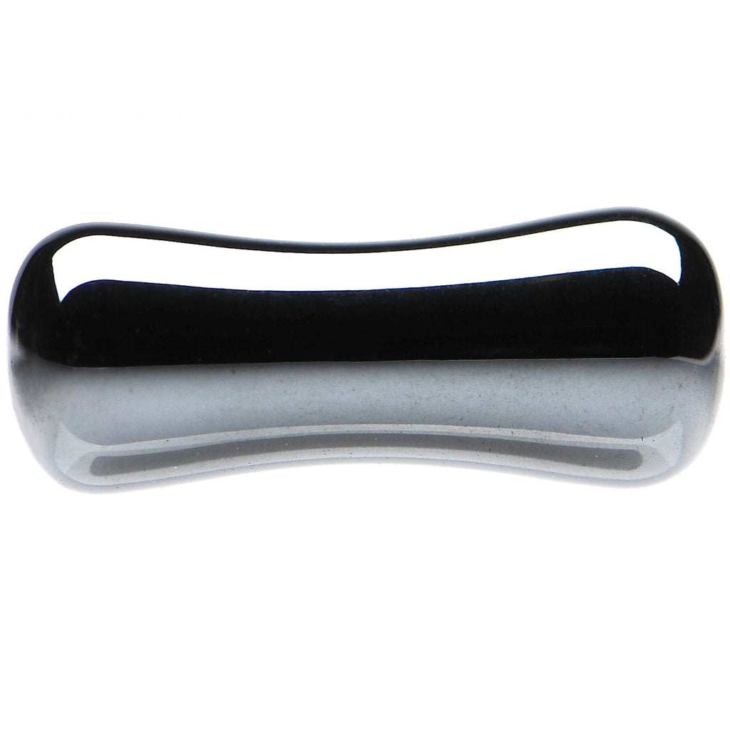 6G Organic Black Hematite Stone Saddle Plug Set