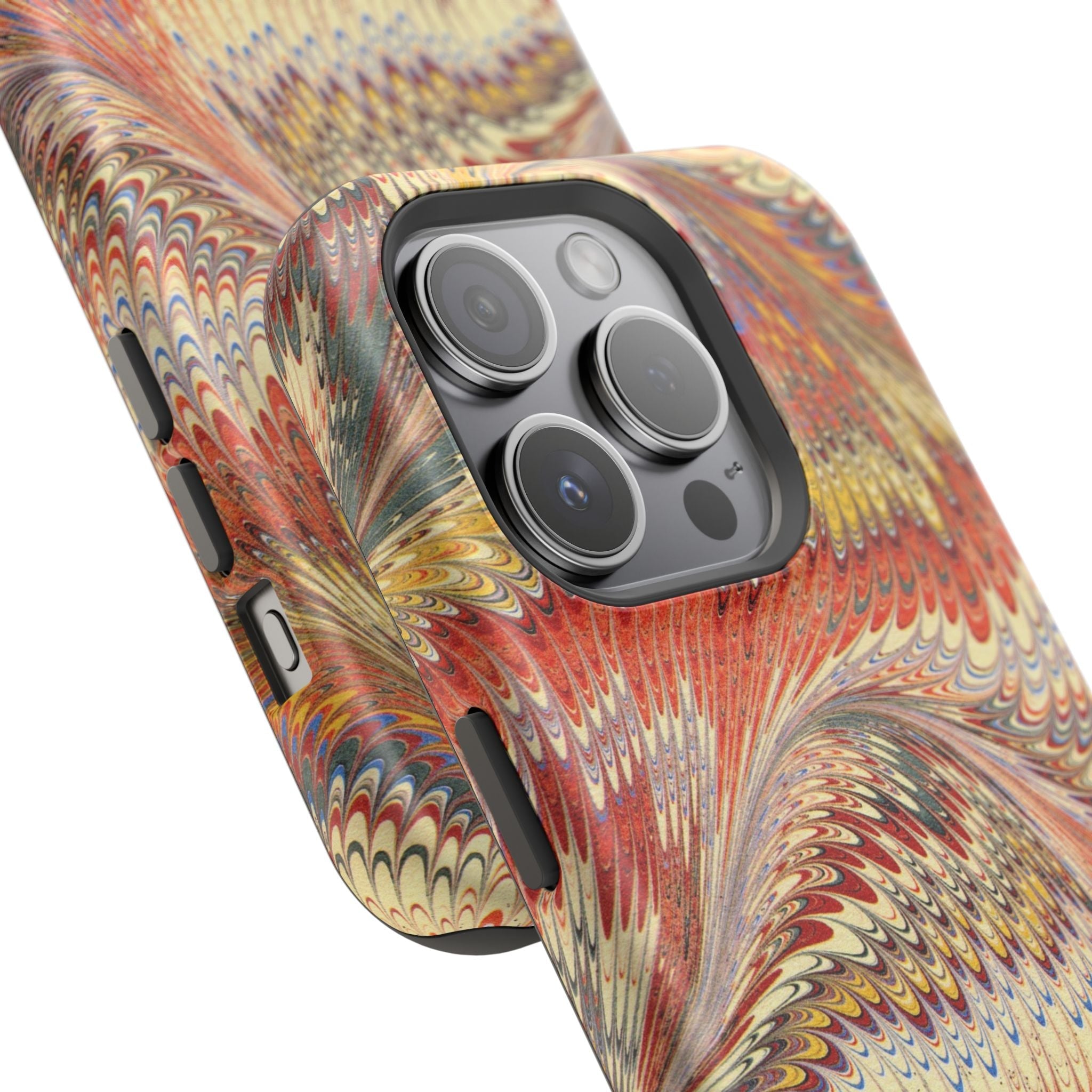 Rust and Gold Italian Vintage Marble Design Durable Phone Case for Apple + Samsung