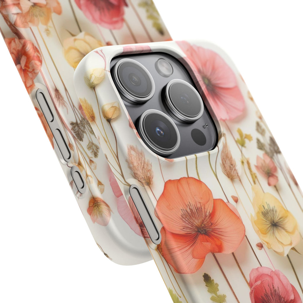 Pink Floral Pressed Flowers - Slim Case