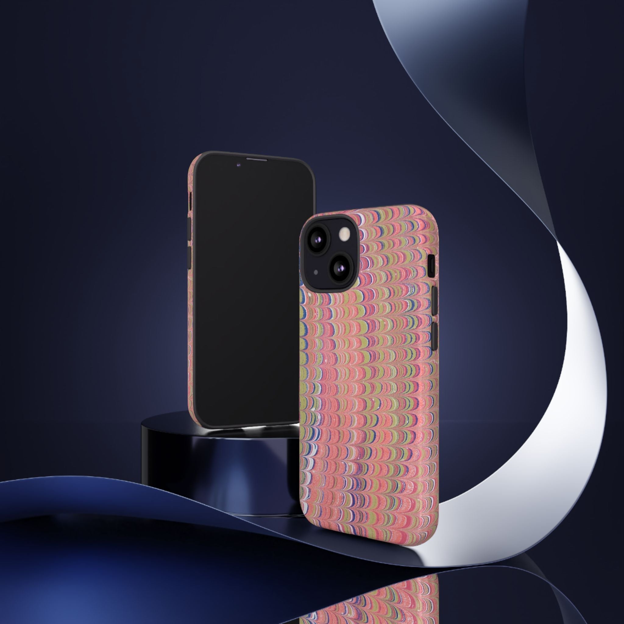 Pink Pastels Feather Marbled Vintage Design iPhone 16 + Samsung + Apple + Google - all models