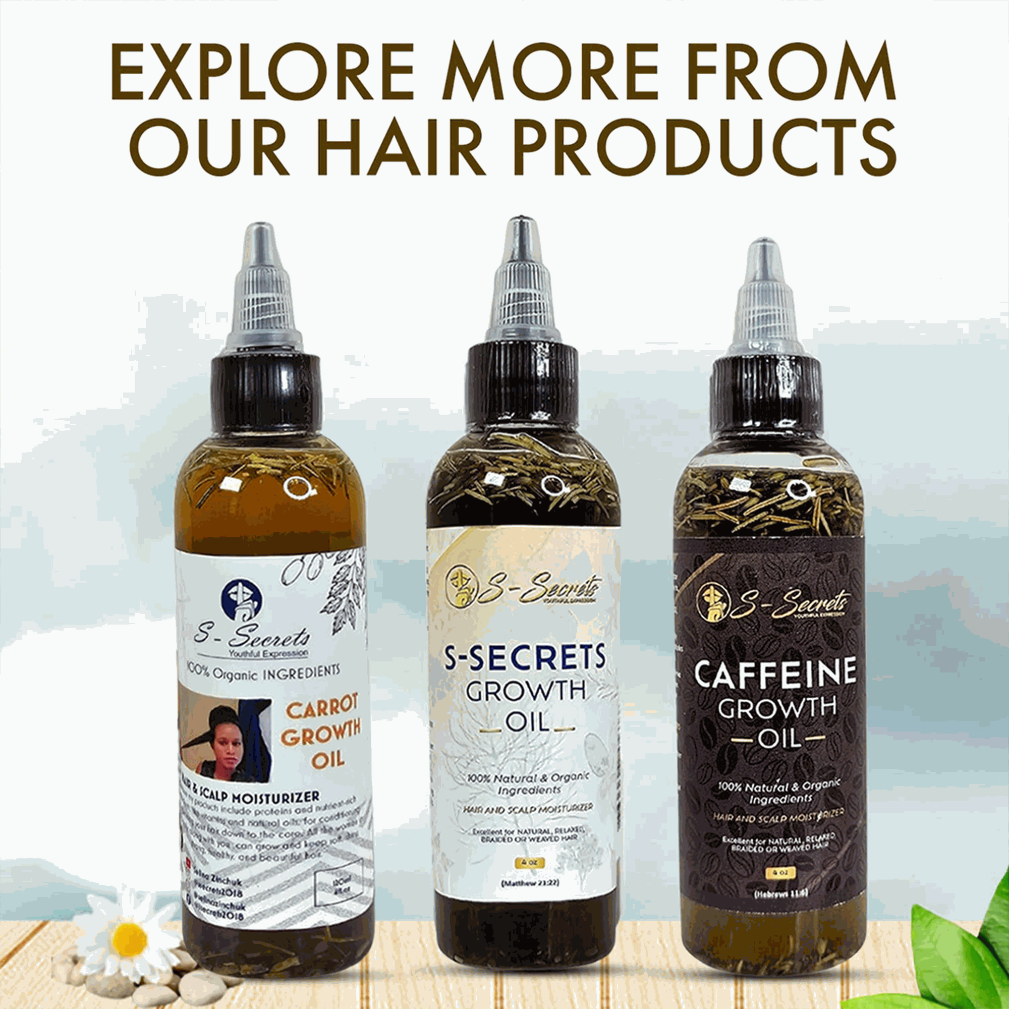 Caffeine Hair Growth Oil 2oz - Hair Growth Oil For Thinning, Balding with Caffeine, Biotin, Castor oil & Essential Oils for All Hair Types