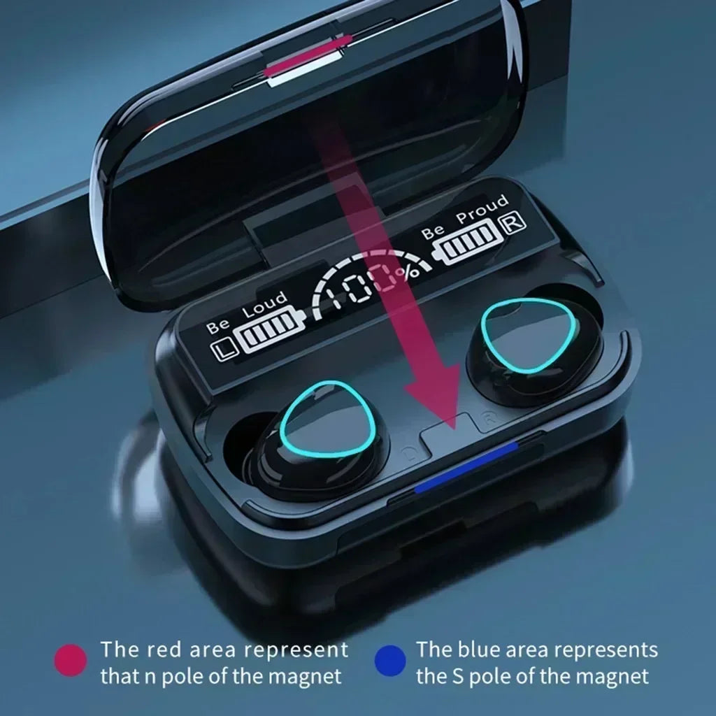 Original M10 Wireless Bluetooth Earpods - All-in-One Sports Headphones with Active Noise Canceling, Stereo Sound & Built-in Mic