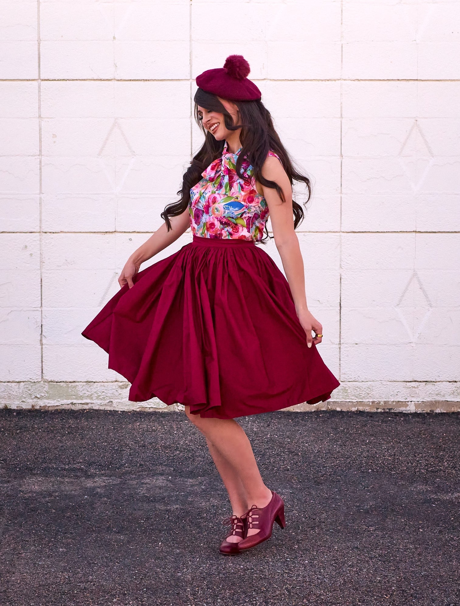 Watercolor Floral Bow Top - XS only, 1 left!