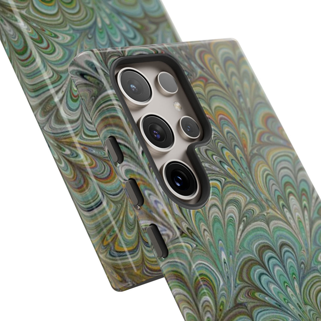 Green Peacock Marbled Phone Case — "Tough Cases" Ultra-Tough Protective Cover