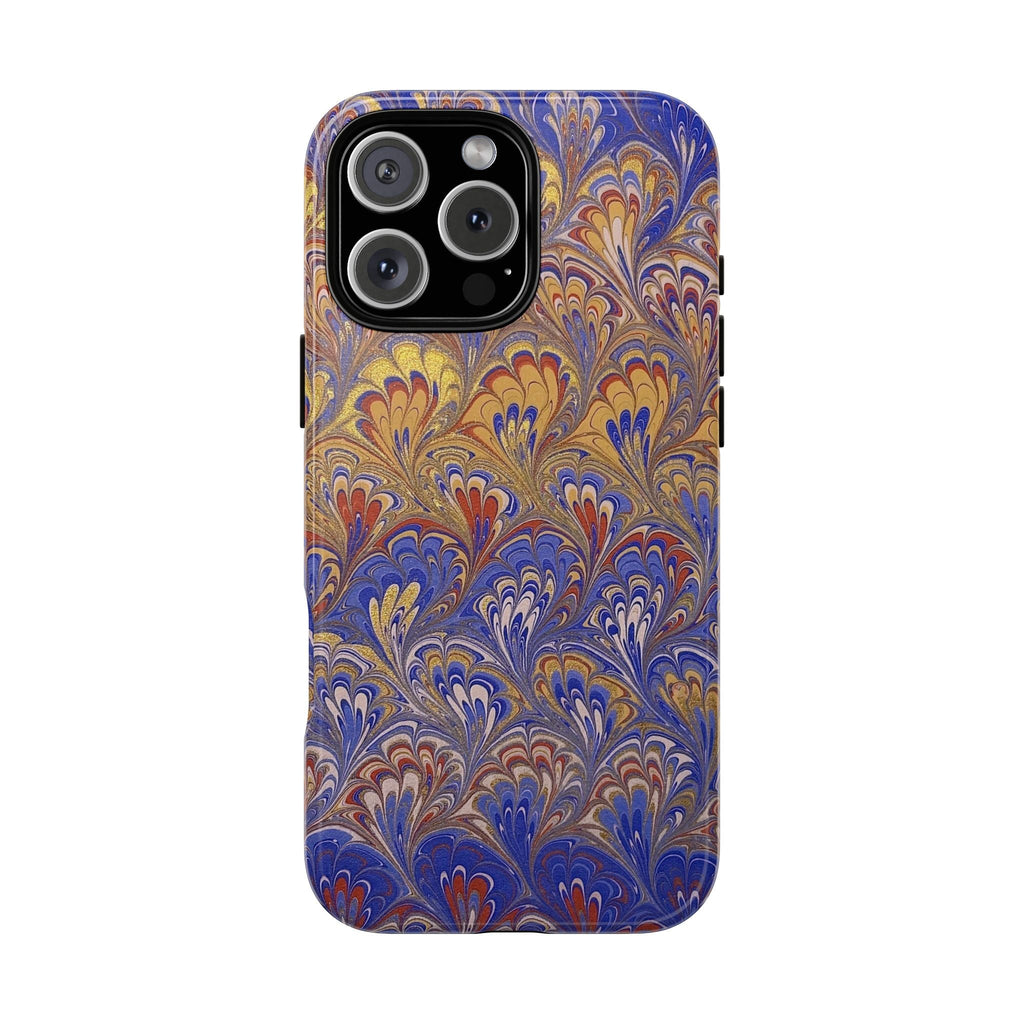 Lavender and Orange Marbled Peacock Durable - Dual Layer Phone Case