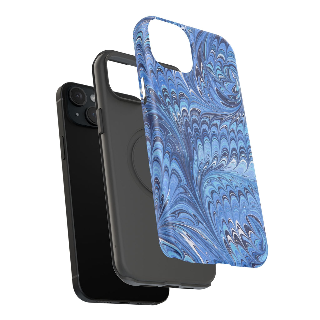 Blue Marbled Swirl Phone Case - Dual Layer Case