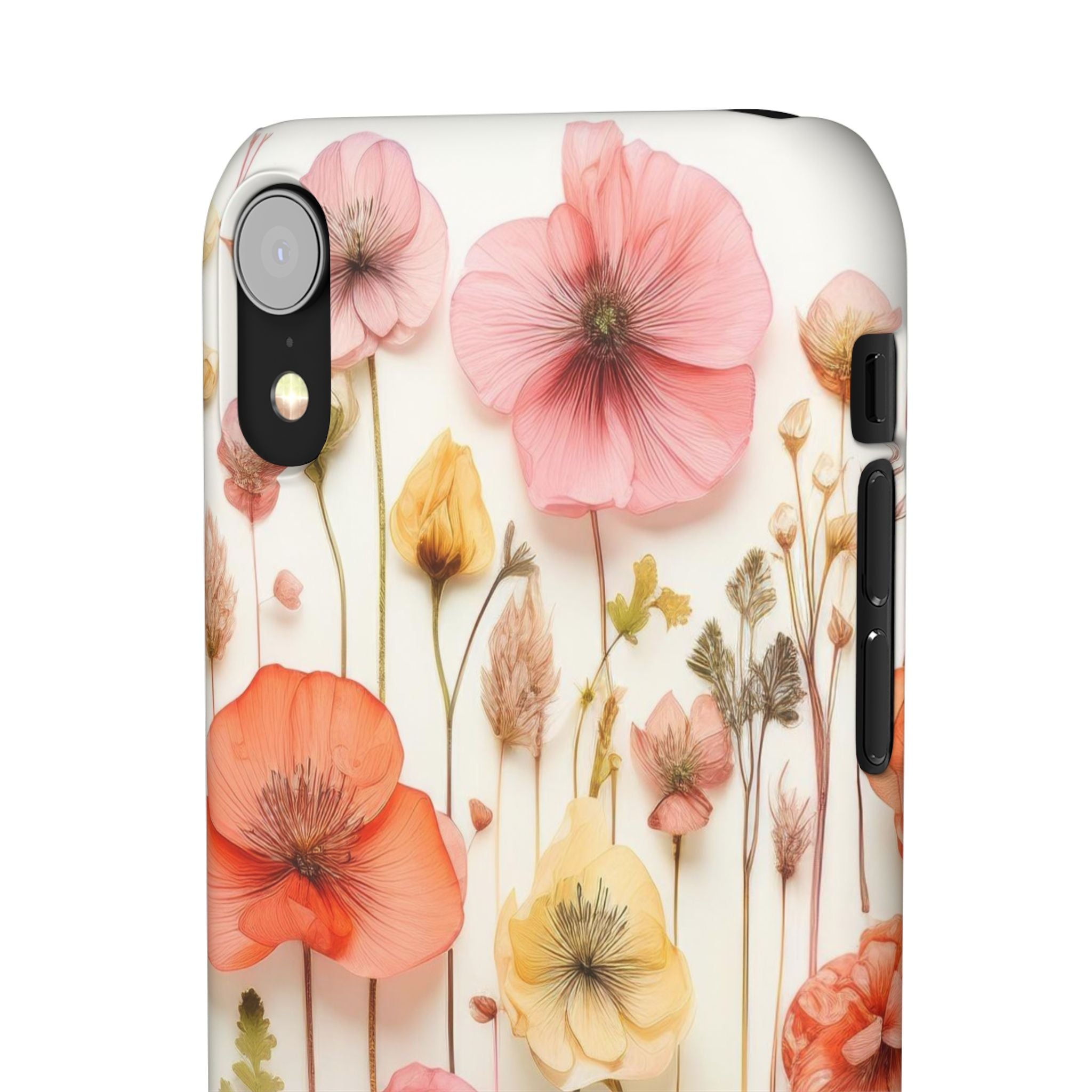 Pink Floral Pressed Flowers - Slim Case