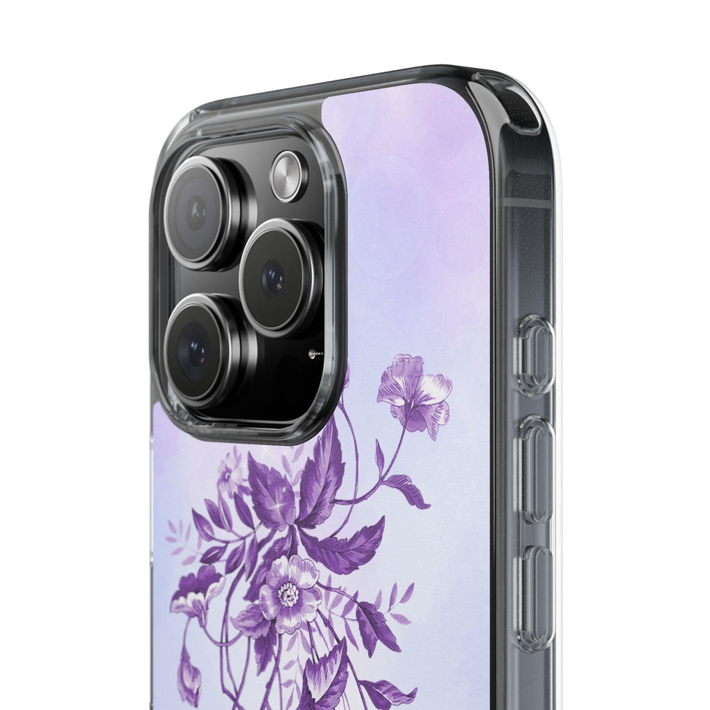 Floral design In Purple Clear Cases
