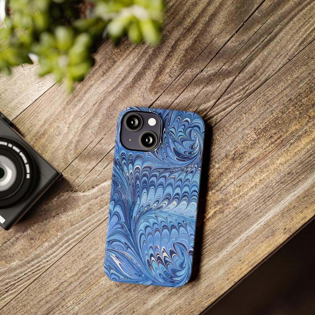 Deep Blue Italian Marbled Design Pallet Phone Case