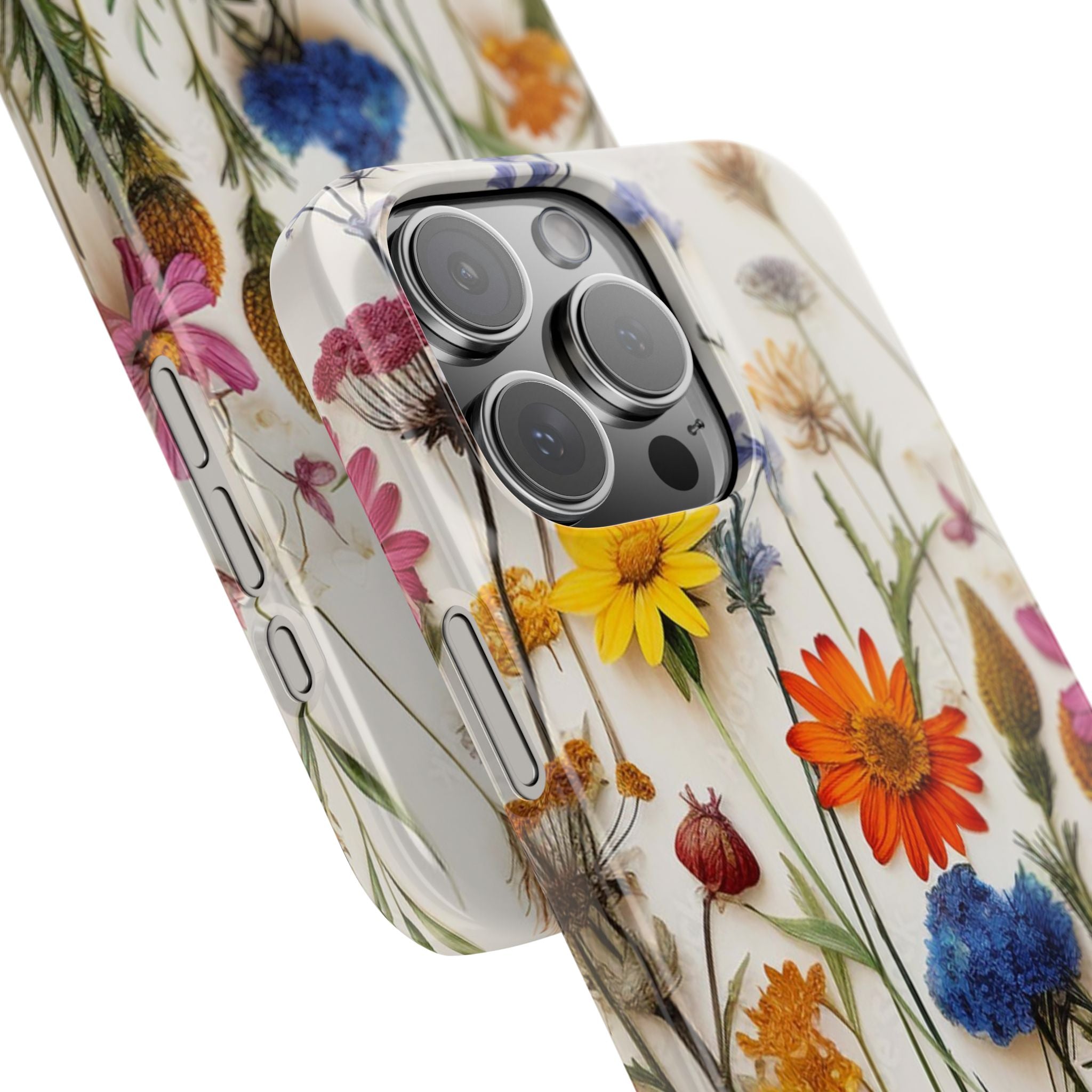 Floral Phone Cases, Slim Protective Cover, Pressed Flowers Design, iPhone 17 Case, Botanical Phone Accessories, Floral Theme Phone Case