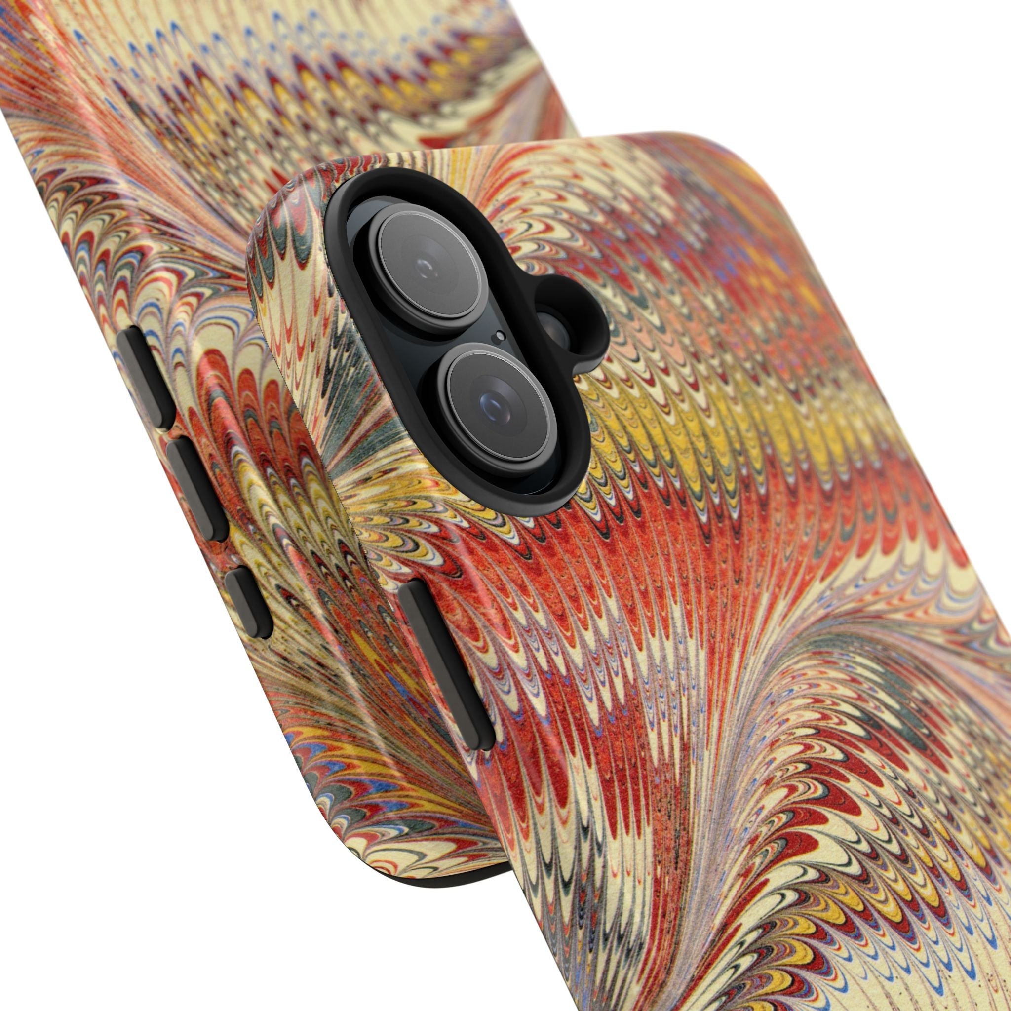 Orange, Rust and Gold Marble Italian Tough Phone Case — Durable Marbled Phone Case