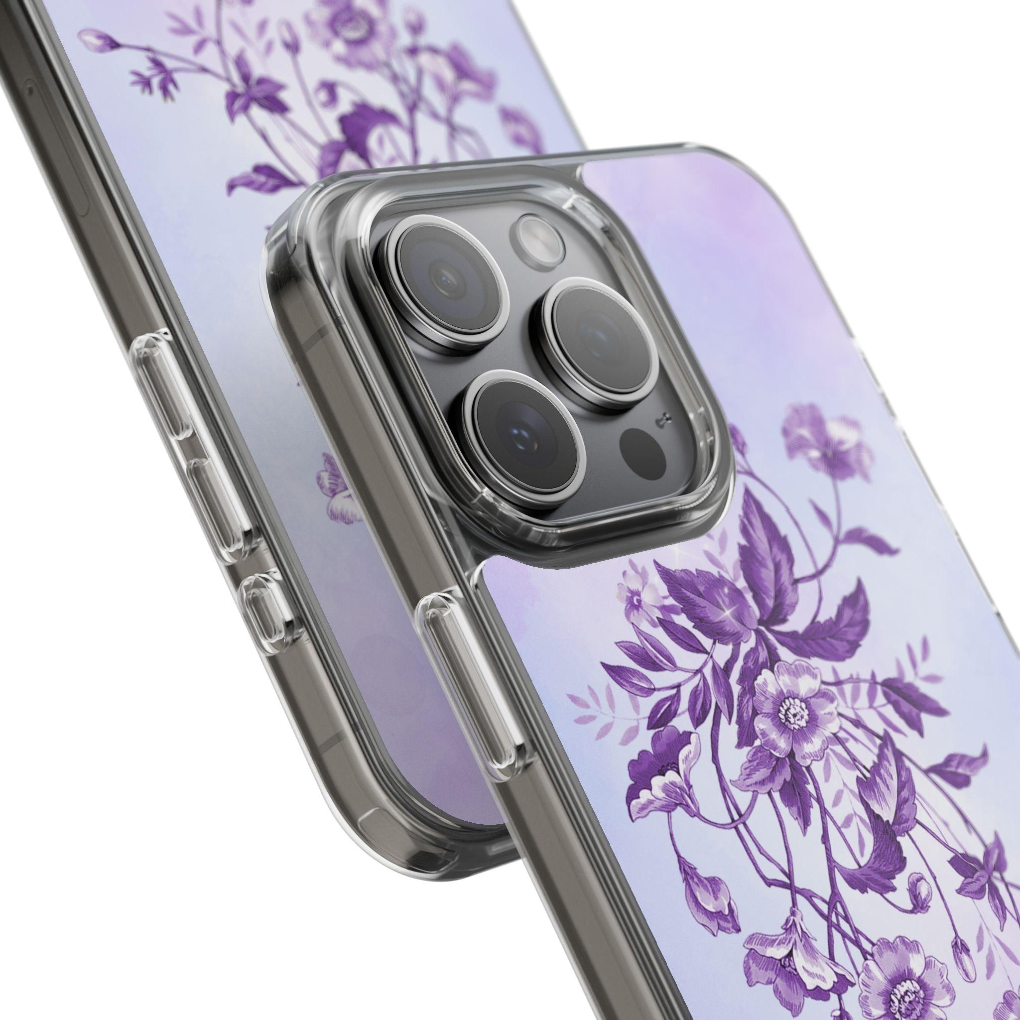 Floral design In Purple Clear Cases