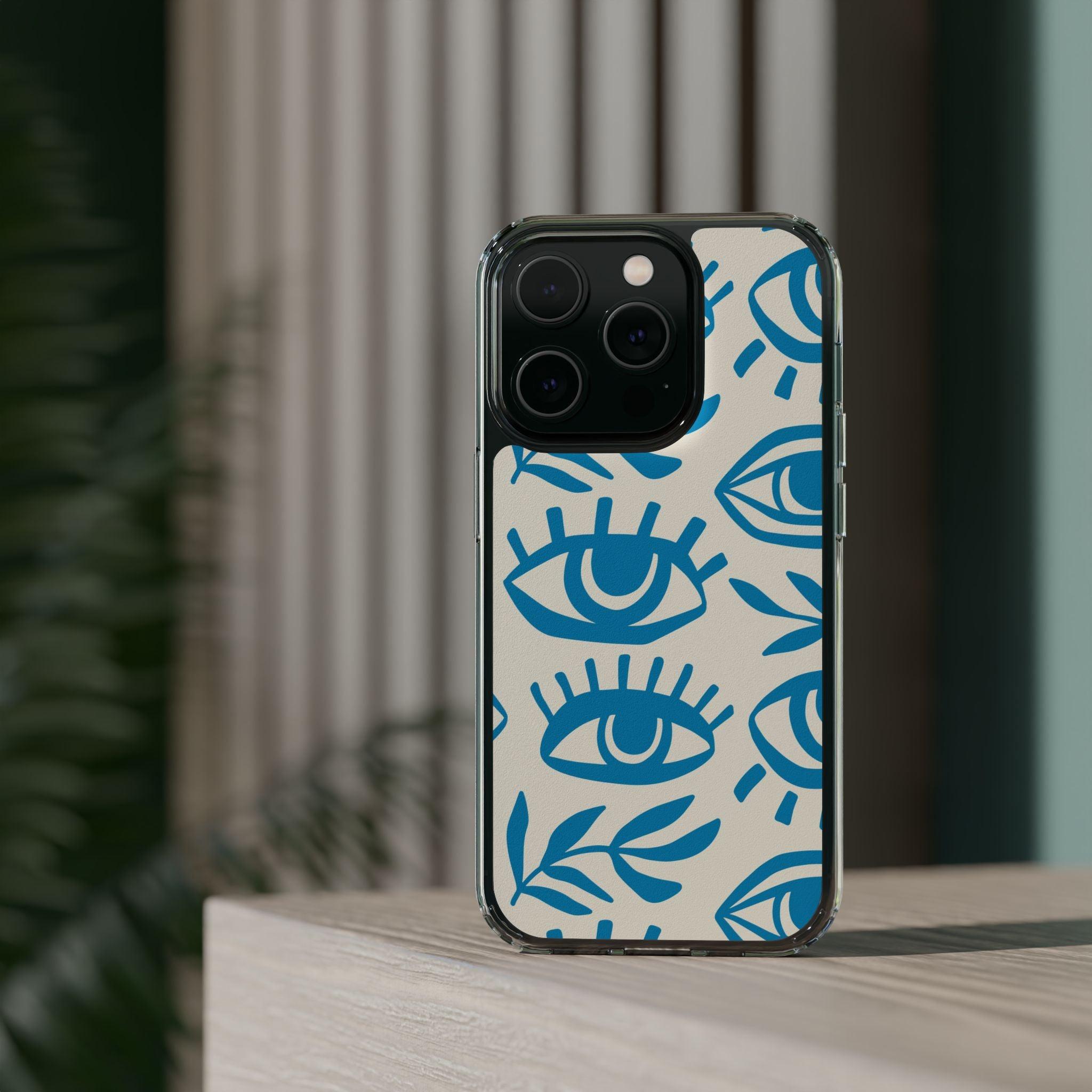 Eyes And Leaves  Pattern Clear Cases