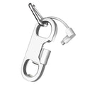 USB-C Keychain Charging Cable — Fast Charge Carabiner Bottle Opener for Samsung Galaxy & Pixel, White