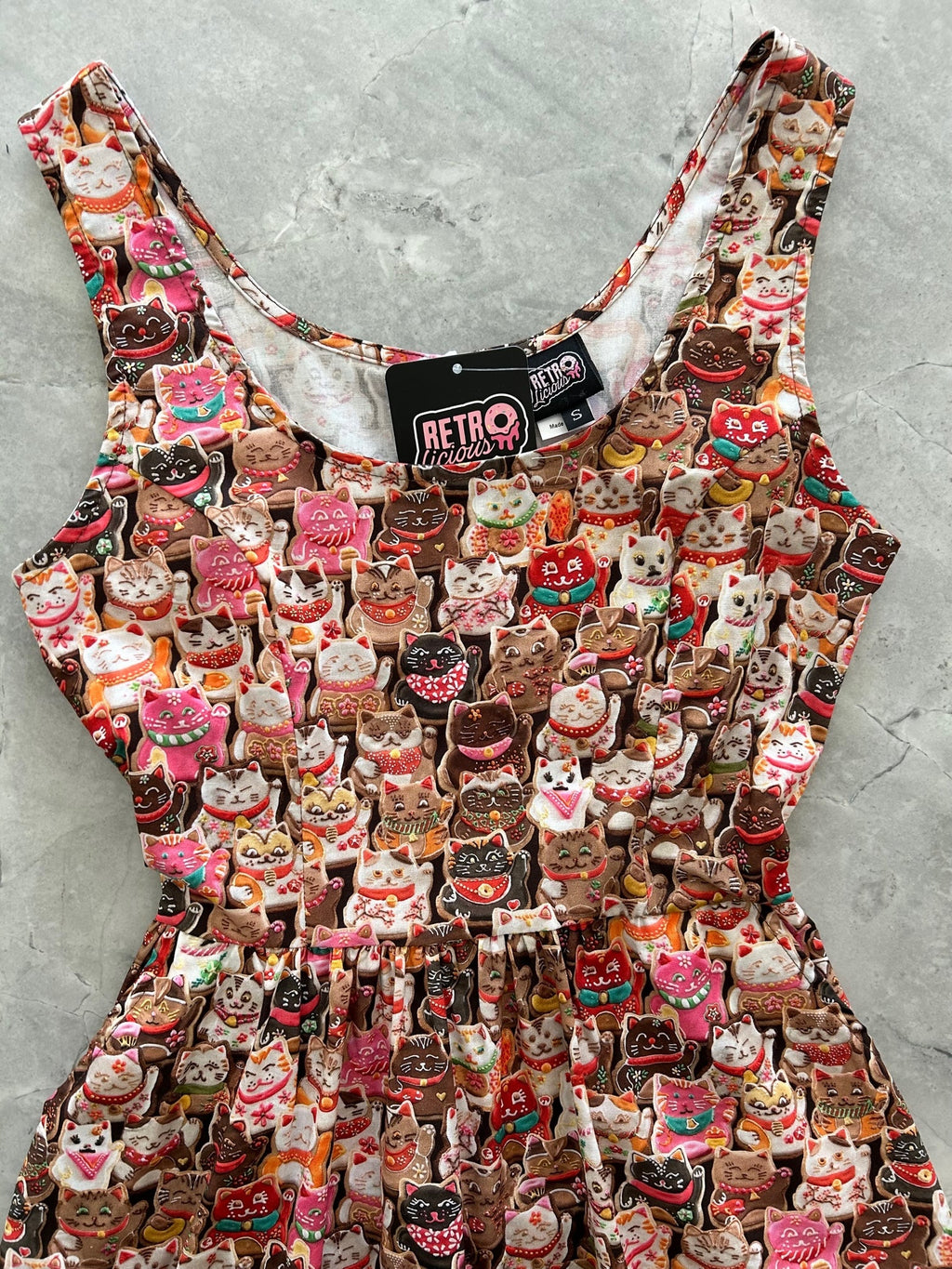 Cookie Cats Shorter Length Fit & Flare - Medium only, 1 left!