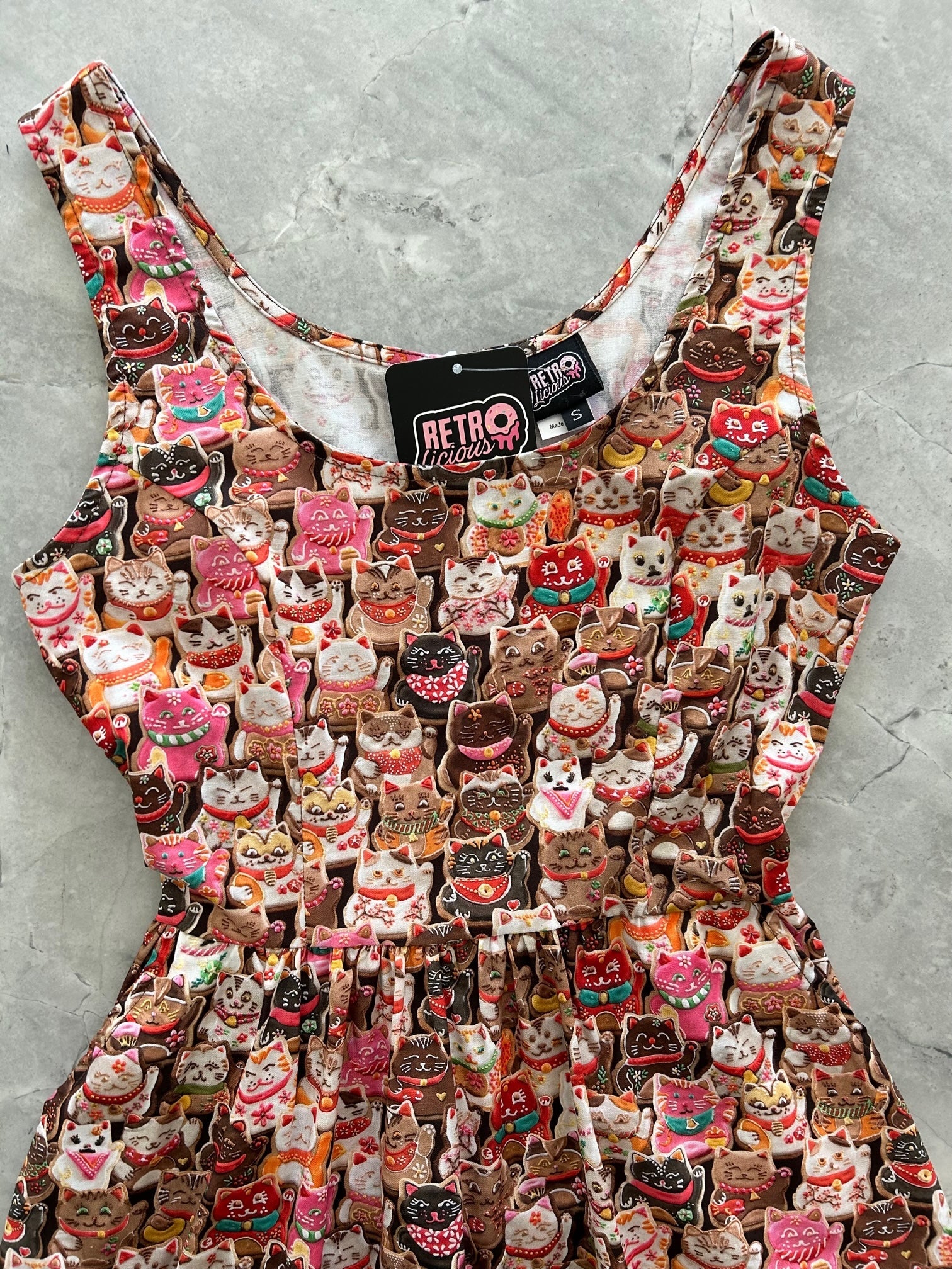 Cookie Cats Shorter Length Fit & Flare - Medium only, 1 left!