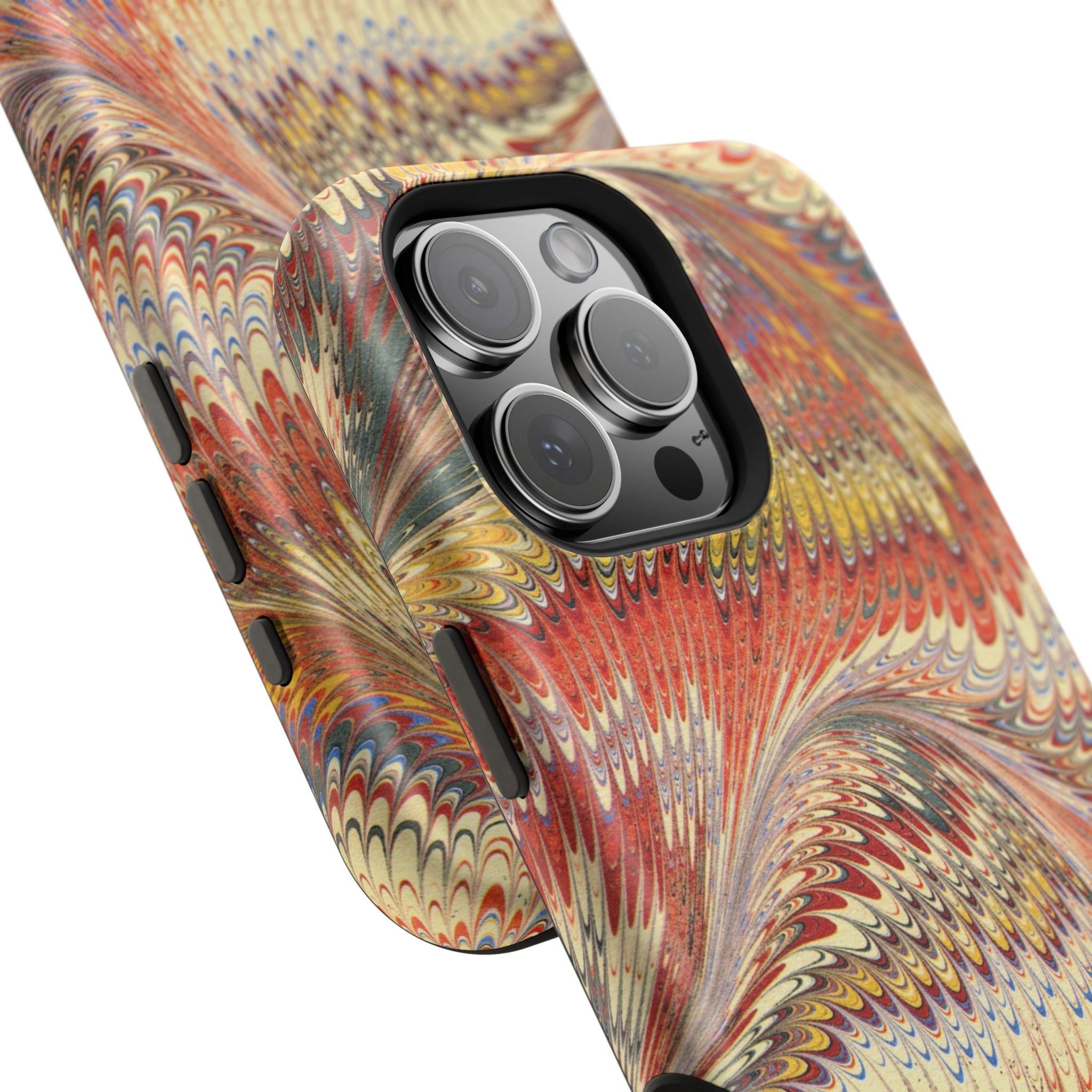 Rust and Gold Italian Vintage Marble Design Durable Phone Case for Apple + Samsung