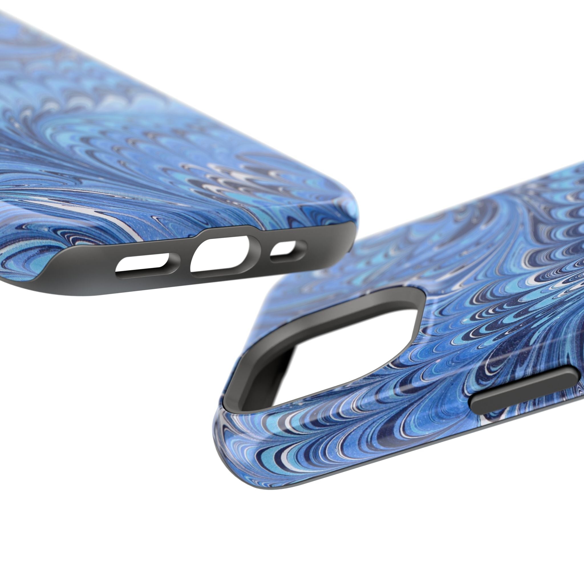 Blue Marbled Swirl Phone Case - Dual Layer Case