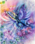 Diamond Embroidered Flower Butterfly Embroidery with Crystal Needlework Home Decor Craft Gift