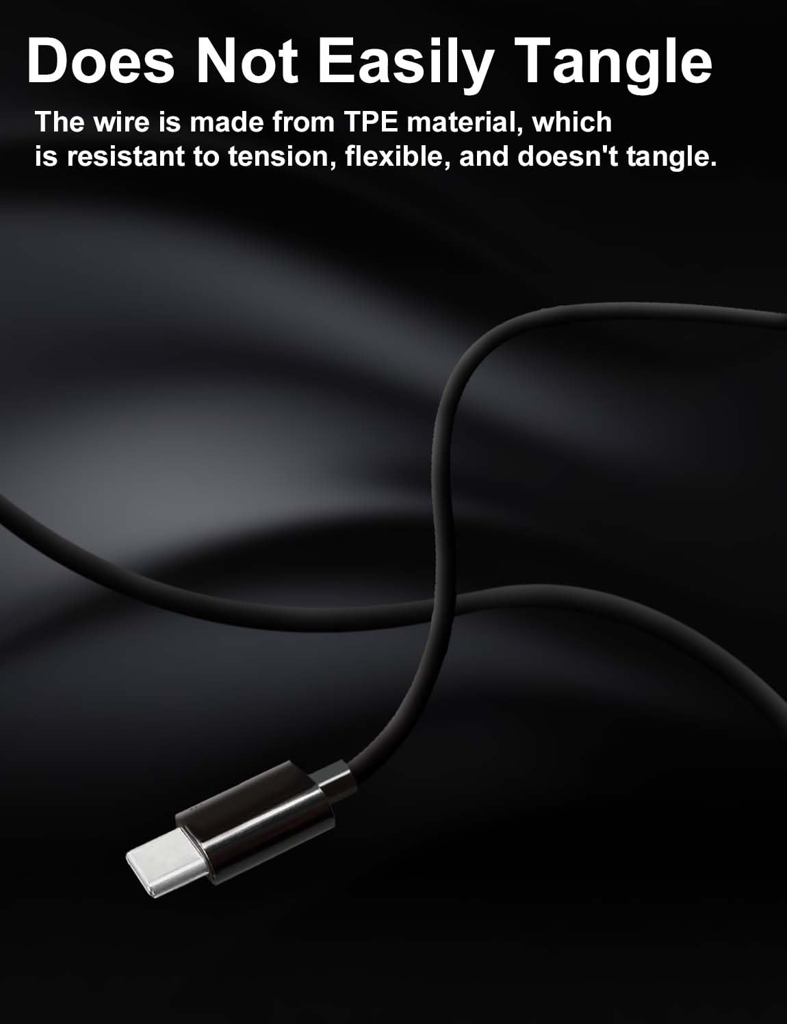 USB-C Wired Earbuds with Mic — Type C Headphones for iPhone 17e/17/16/15 Pro Max, Samsung Galaxy & All USB-C Devices