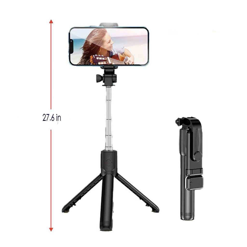 Selfie Stick Tripod 28" — Extendable Phone Tripod with 360° Rotation Holder for Travel, Vlog & Selfies, Universal iPhone & Android