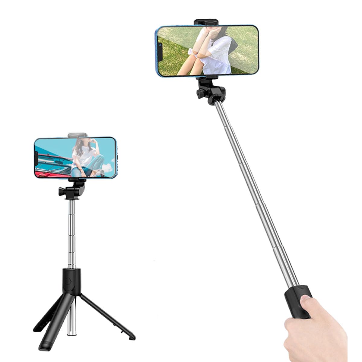 Selfie Stick Tripod 28" — Extendable Phone Tripod with 360° Rotation Holder for Travel, Vlog & Selfies, Universal iPhone & Android