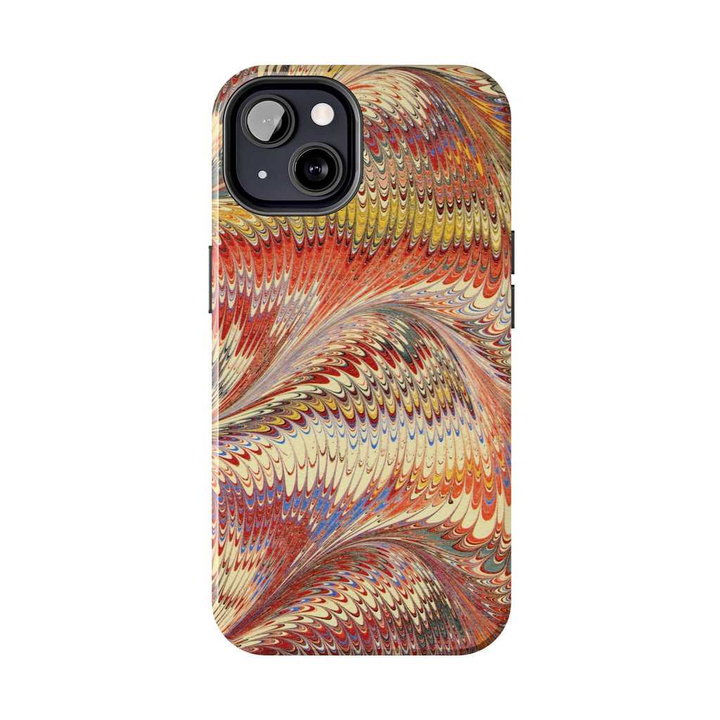 Rust and Gold Marble Italian Tough Phone Case — Durable Marbled Phone Case