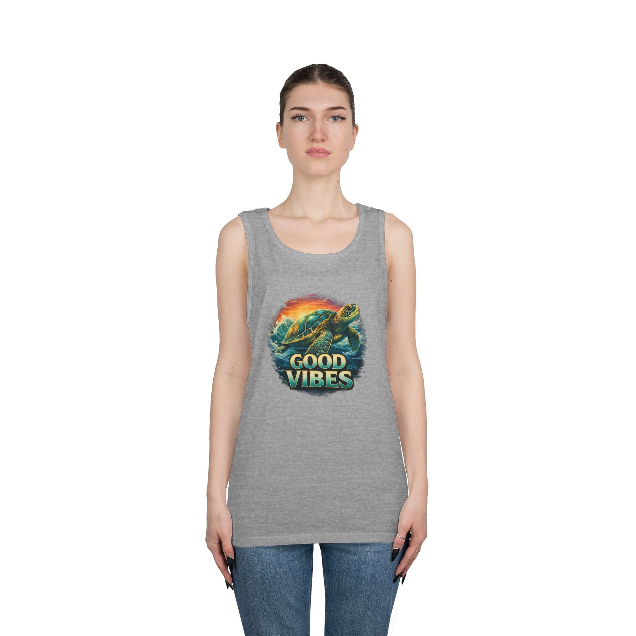 Good Vibes Turtle Tank — Surf-Inspired Beach Vacation Tank Top