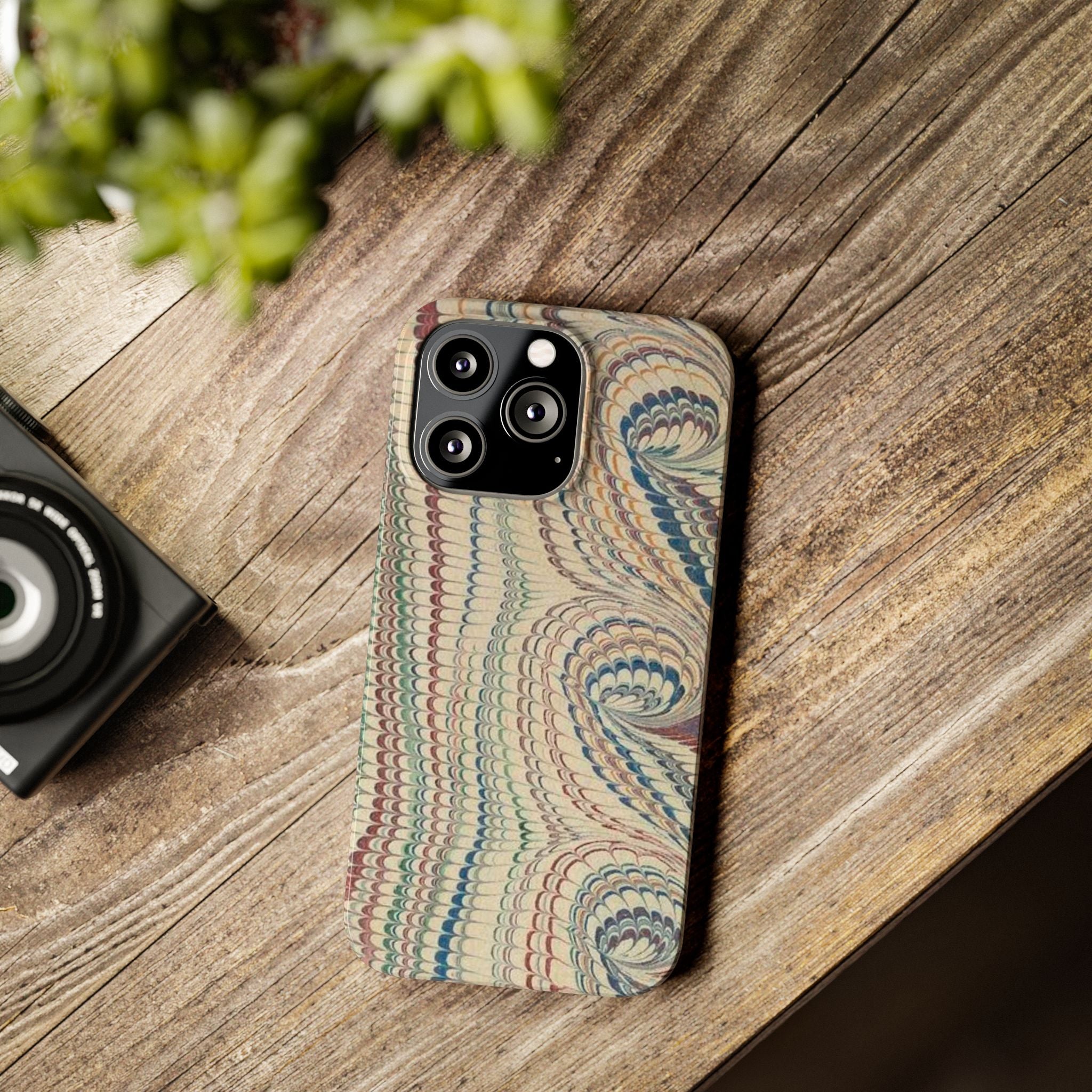 Italian Vintage Marbled Paper Design on iPhone Cases, Artistic Protection for Your Device in Elegant Beige, Blue, Burgundy