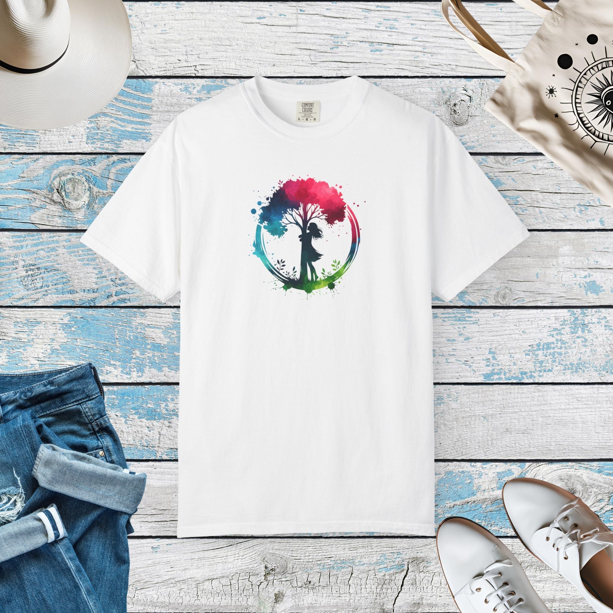 Girl Hugging Tree Tee - World Environment Day - DipaliZ