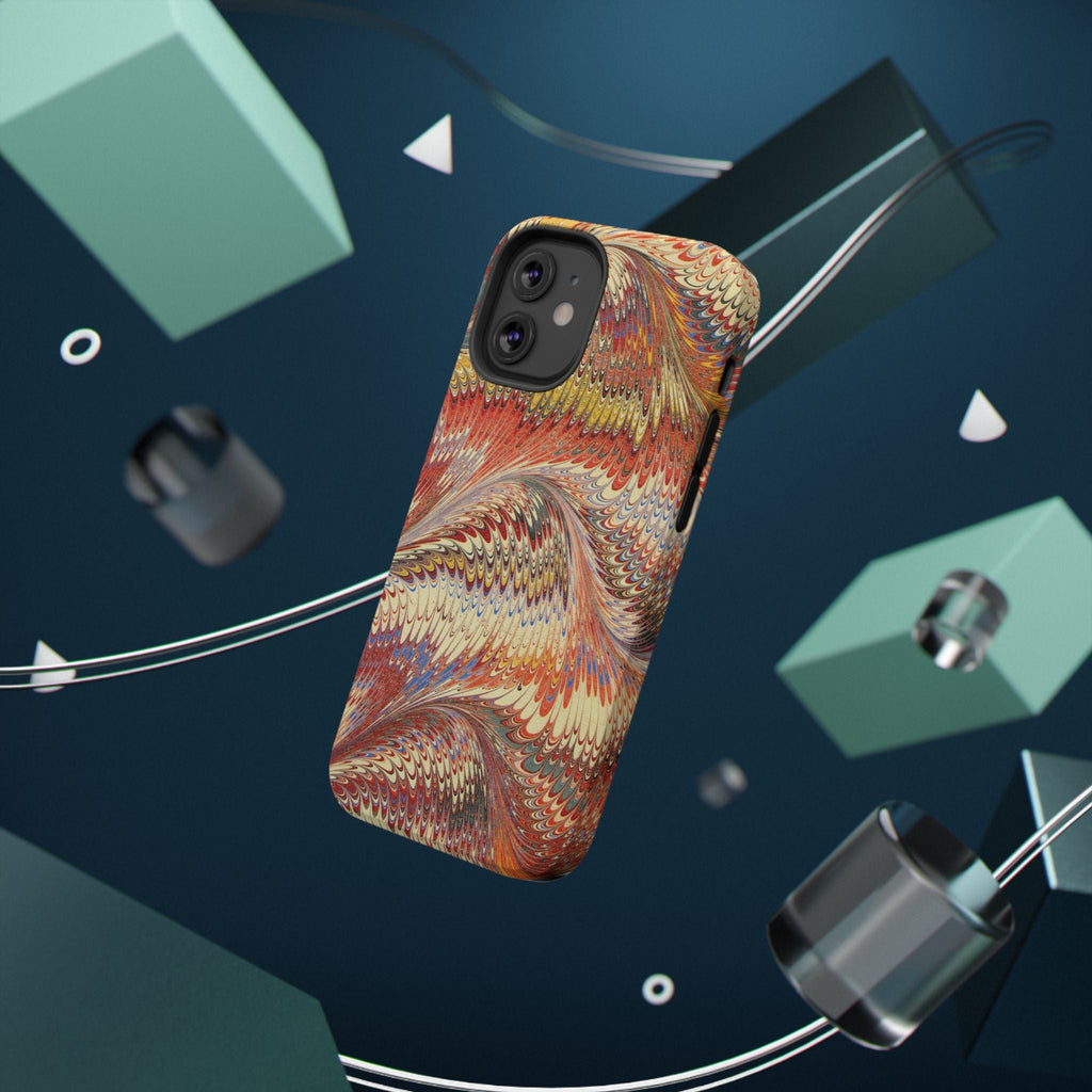 Rust and Gold Italian Vintage Marble Design Durable Phone Case for Apple + Samsung