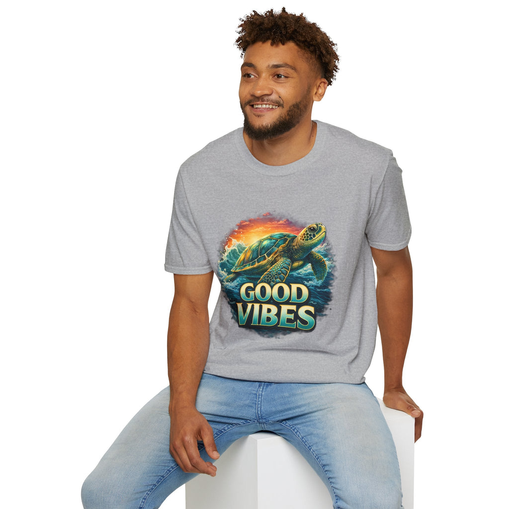 Sea Turtle 'Good Vibes' T-Shirt — Coastal Summer Surf Tee