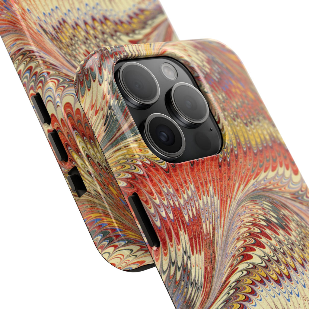 Rust and Gold Marble Italian Tough Phone Case — Durable Marbled Phone Case